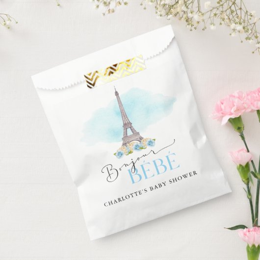 Paris Eiffel Tower Bonjour Baby Dusche Gefallen Ta Geschenktütchen (Versiegelt)