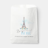 Paris Eiffel Tower Bonjour Baby Dusche Gefallen Ta Geschenktütchen (Vorderseite)