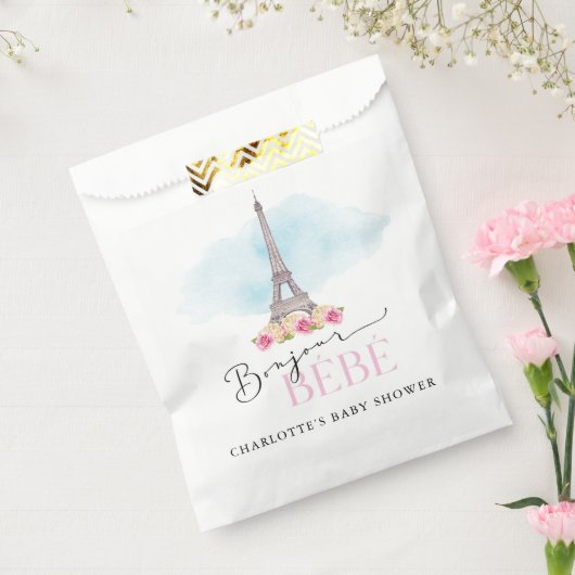 Paris Eiffel Tower Bonjour Baby Dusche Gefallen Ta Geschenktütchen (Versiegelt)