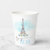 Paris Eiffel Tower Bonjour Baby Paper Cups Pappbecher (Vorderseite)
