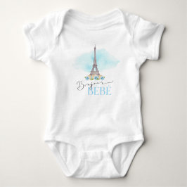 Paris Eiffel Tower Bonjour Bébé Baby Bodysuit Baby Strampler
