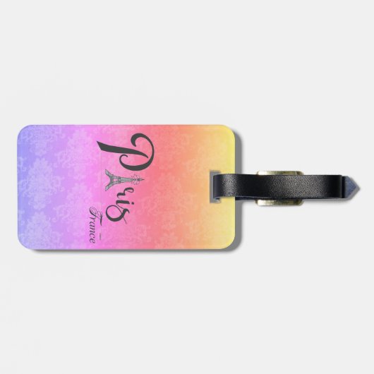 Paris Eiffel Tower Bow Stilvolle Farben Gepäckanhänger (Rückseite horizontal)