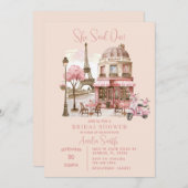 Paris Eiffel Tower Brautparty Einladung (Vorne/Hinten)