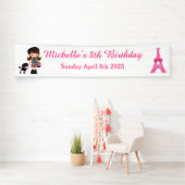 Paris Eiffel Tower Brünett Girl Banner (Insitu)