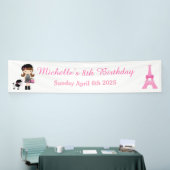 Paris Eiffel Tower Brünett Girl Banner (Messeveranstaltung)