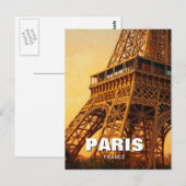 Paris Eiffel Tower Café Postkarte (Vorne/Hinten)