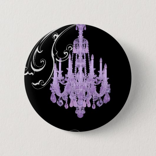 Paris Eiffel Tower Chandelier Vintage Hochzeit Button (Vorderseite)