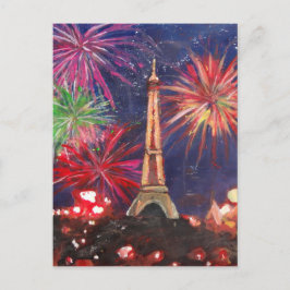 Paris Eiffel Tower City Liebe mit Silvester New Postkarte