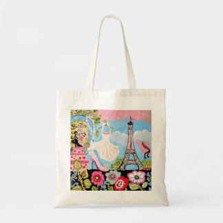 Paris Eiffel Tower Collage Bag Tragetasche