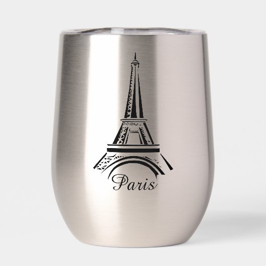Paris Eiffel Tower Design Thermal Wine Tumbler (Rückseite)