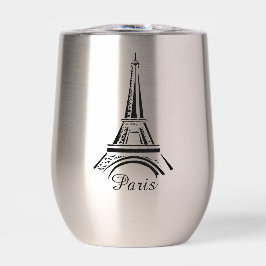 Paris Eiffel Tower Design Thermal Wine Tumbler