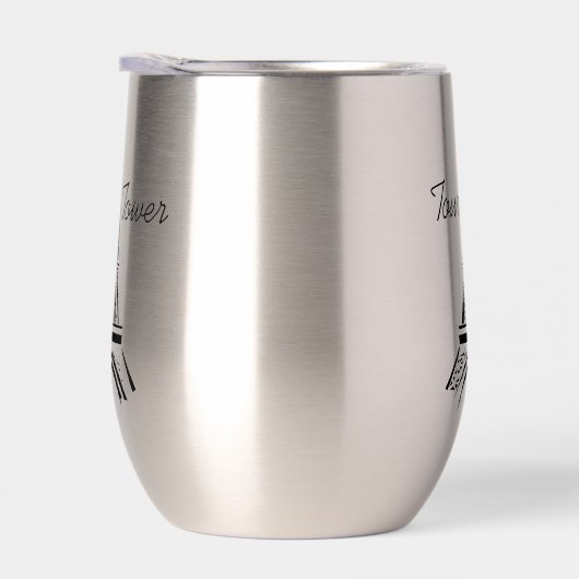 Paris Eiffel Tower Design Thermal Wine Tumbler (Rechts)