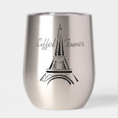 Paris Eiffel Tower Design Thermal Wine Tumbler (Rückseite)
