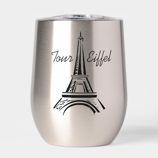 Paris Eiffel Tower Design Thermal Wine Tumbler (Vorderseite)