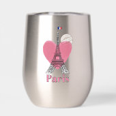 Paris Eiffel Tower Design Thermal Wine Tumbler (Rückseite)
