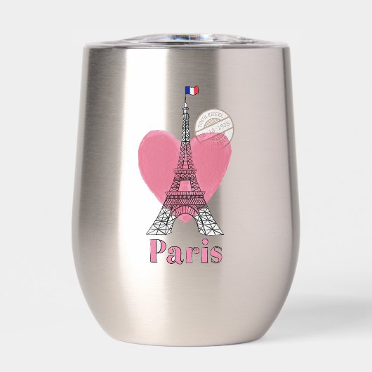 Paris Eiffel Tower Design Thermal Wine Tumbler (Vorderseite)