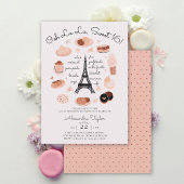 Paris Eiffel Tower Desserts Rosa Blush Sweet 16 Einladung