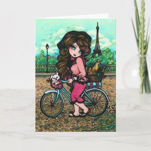 Paris Eiffel Tower Dog Fantasy Giro del Malcantone Feiertagskarte