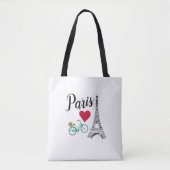 Paris Eiffel Tower Dot Tote Bag Tasche (Vorderseite)
