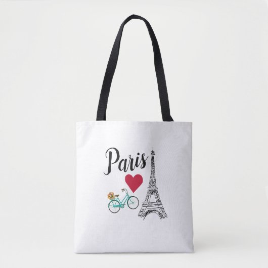 Paris Eiffel Tower Dot Tote Bag Tasche (Vorderseite)