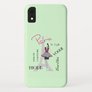 Paris Eiffel Tower Fashion Light Green Case-Mate iPhone Hülle
