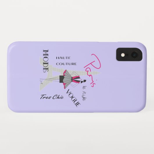 Paris Eiffel Tower Fashion Lite Lila Case-Mate iPhone Hülle (Rückseite (Horizontal))