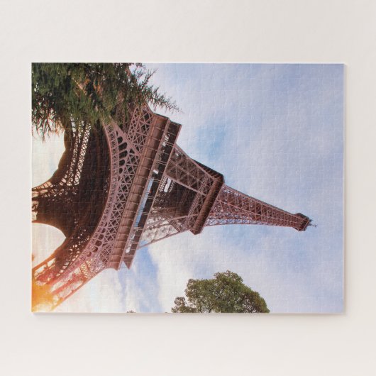 Paris Eiffel Tower France Cloudy Day Puzzle (Horizontal)