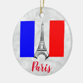 Paris Eiffel Tower Frankreich - Flagge Keramik Ornament (Links)