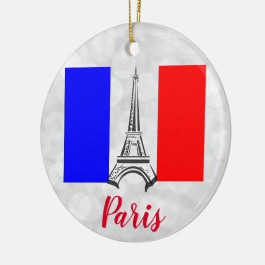 Paris Eiffel Tower Frankreich - Flagge Keramik Ornament (Links)