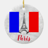 Paris Eiffel Tower Frankreich - Flagge Keramik Ornament (Hinten)