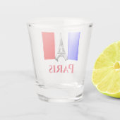 Paris Eiffel Tower Frankreich - Flagge Schnapsglas (Rückseite)