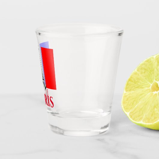Paris Eiffel Tower Frankreich - Flagge Schnapsglas (Rechts)
