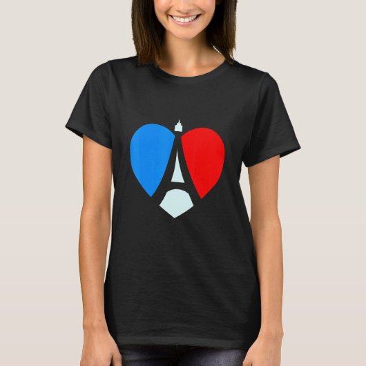 Paris Eiffel Tower Frankreich Liebe Notre Dame E T-Shirt (Vorderseite)