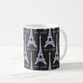 Paris Eiffel Tower Frankreich Lila und schwarze Ta Kaffeetasse (VorderseiteRechts)