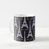 Paris Eiffel Tower Frankreich Lila und schwarze Ta Kaffeetasse (Vorderseite Links)