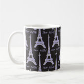 Paris Eiffel Tower Frankreich Lila und schwarze Ta Kaffeetasse (Links)