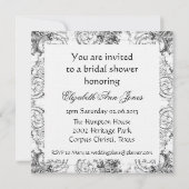 Paris Eiffel Tower Französisch-Scrolls Einladung (Rückseite)