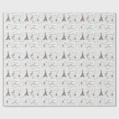 Paris Eiffel Tower Französisch-Scrolls Geschenkpapier (Flach)