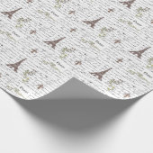 Paris Eiffel Tower Französisch-Scrolls Geschenkpapier (Ecke)