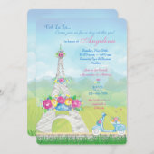 Paris Eiffel Tower, französische Themenpartei  Einladung (Vorne/Hinten)