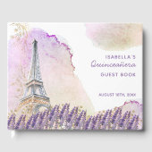 Paris Eiffel Tower French Lavender Quinceanera Gästebuch (Vorderseite)