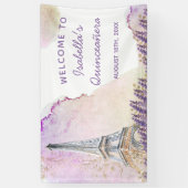 Paris Eiffel Tower French Lavender Willkommen Banner (Vertikal)