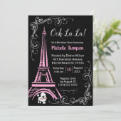 Paris Eiffel Tower Geburtstagseinladungen Einladung (Stehend Vorderseite)