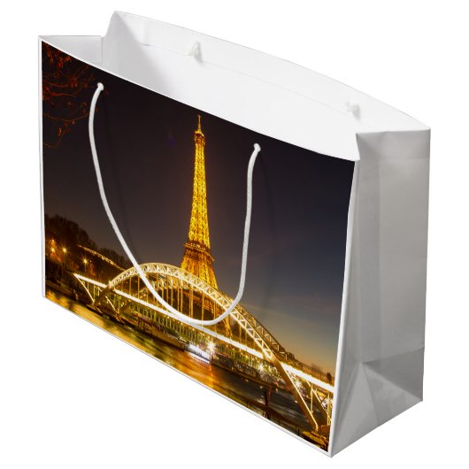 Paris Eiffel Tower Geschenktasche Große Geschenktüte (Rückseite Schrägansicht)