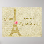 Paris Eiffel Tower Gold & Pink Elegantes Banner Poster (Vorne)