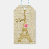 Paris Eiffel Tower Gold & Pink Elegantes Geschenk  Geschenkanhänger (Rückseite)