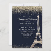 Paris Eiffel Tower Gold Sparkle Probe Einladung (Vorderseite)