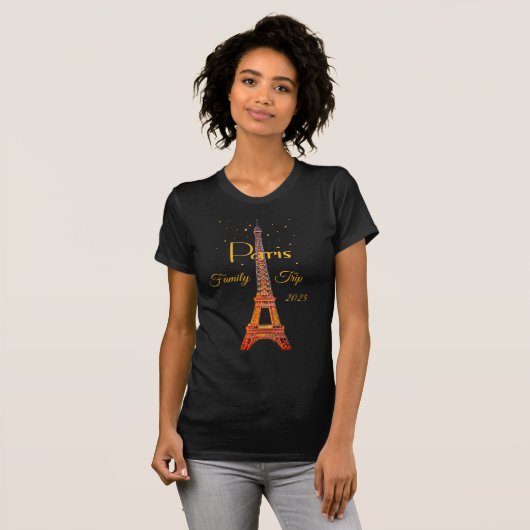 Paris Eiffel Tower Gold T-Shirt (Vorne ganz)