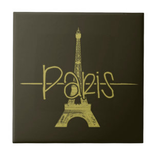 Paris Eiffel Tower Graphic Design Tile Fliese