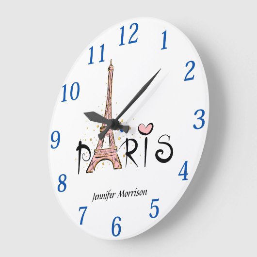 Paris Eiffel Tower Große Wanduhr (Winkel)